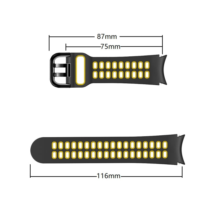 20mm Breathable Two-Color Silicone Watch Band, For Samsung Galaxy Watch 5 Pro 45mm, For Samsung Galaxy Watch 4 40mm