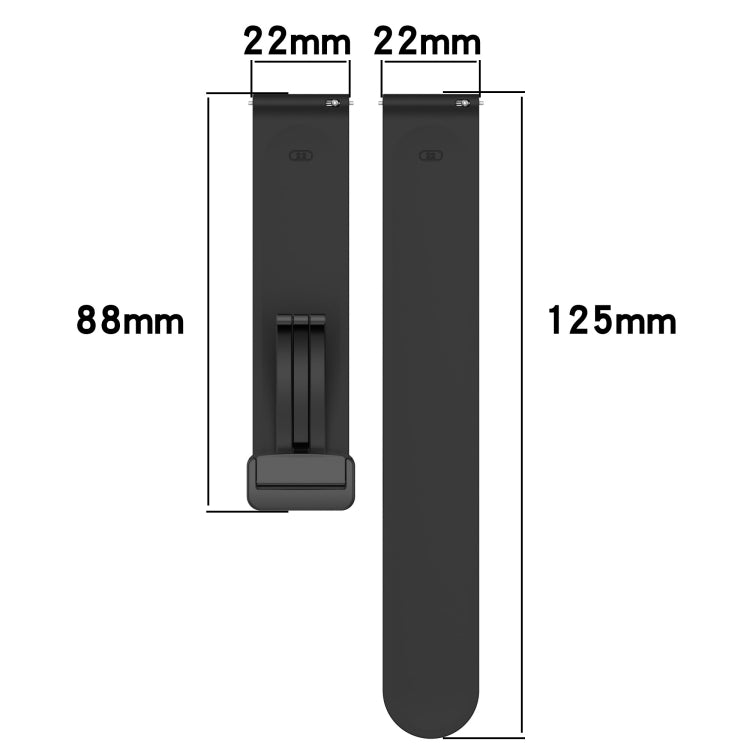 22mm Solid Color Magnetic Clasp Silicone Watch Band, For Xiaomi MI Watch Color