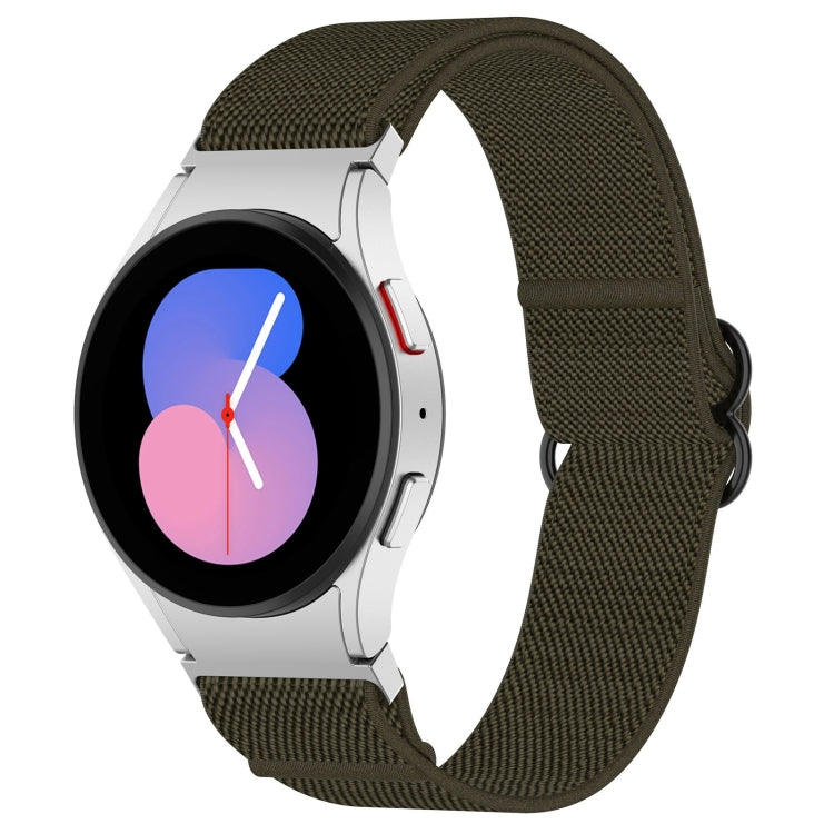 Nylon Stretch Black Buckle Watch Band, For Samsung Galaxy Watch 5 Pro 45mm, For Samsung Galaxy Watch 5 44mm, For Samsung Galaxy Watch 5 40mm, For Samsung Galaxy Watch 4 44mm, For Samsung Galaxy Watch 4 40mm, For Samsung Galaxy Watch 4 Classic 42mm