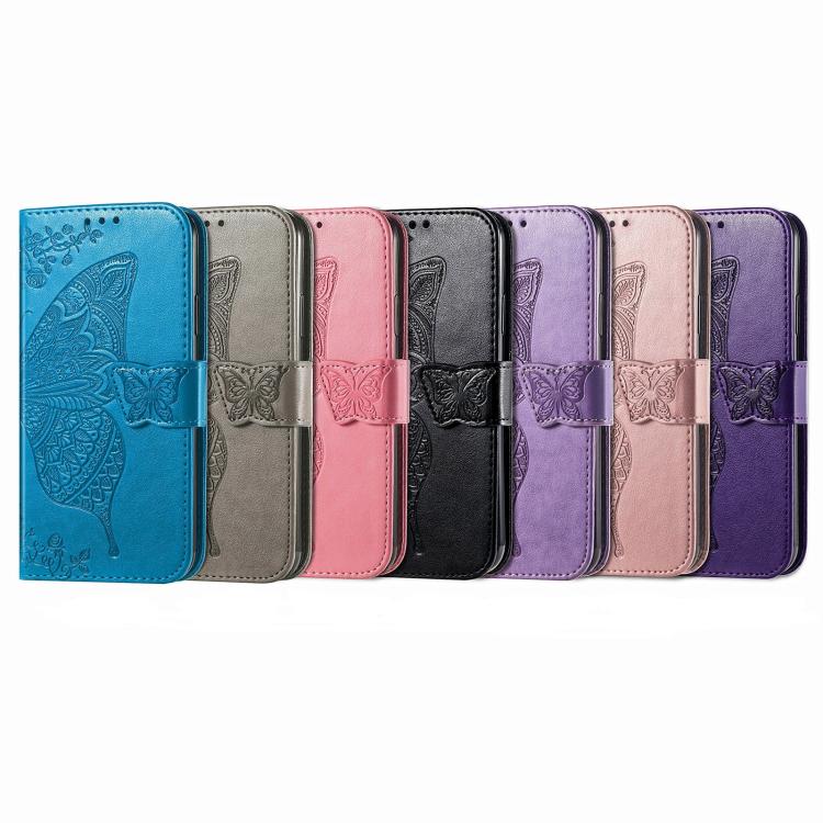 Butterfly Love Flower Embossed Leather Phone Case, For Samsung Galaxy A27 5G, For Samsung Galaxy A24 4G