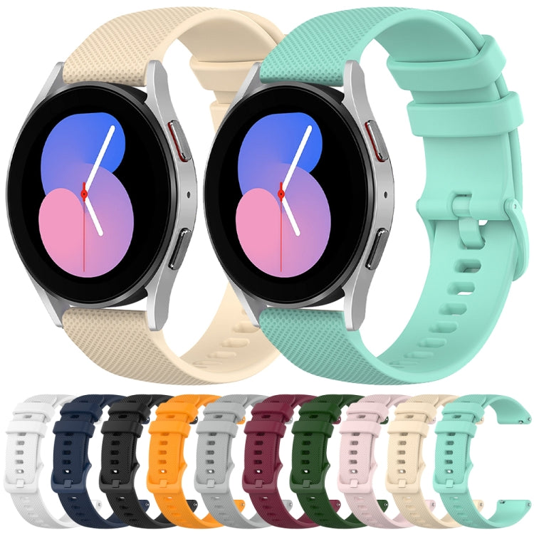 20mm Checkered Silicone Watch Band, For Samsung Galaxy watch 5 Pro Golf Edition, For Samsung Galaxy watch 5 Golf Edition, For Samsung Galaxy Watch 5 44mm, For Samsung Galaxy Watch 5 Pro 45mm