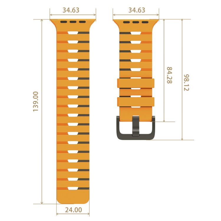 Piano Texture Two Color Silicone Watch Band, For Apple Watch 46mm / 49mm / 45mm / 44mm