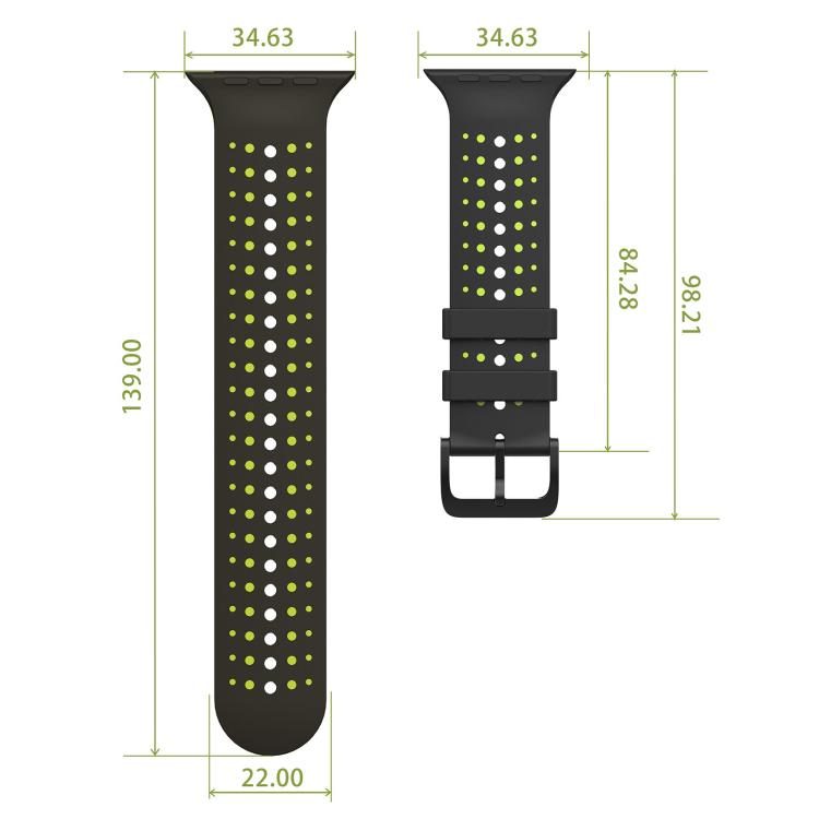 Starry Sky Pattern Two Color Silicone Watch Band, For Apple Watch 46mm / 49mm / 45mm / 44mm