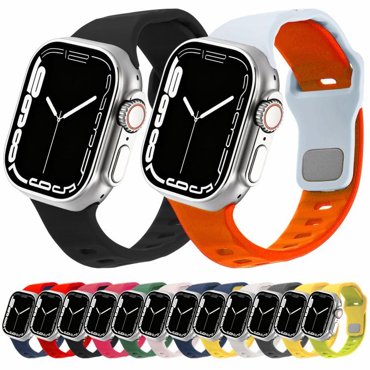 Irregular Twill Reverse Nail Buckle Silicone Watch Band, For Apple Watch 46mm / 49mm / 45mm / 44mm, For Apple Watch 42mm / 41mm / 40mm / 38mm