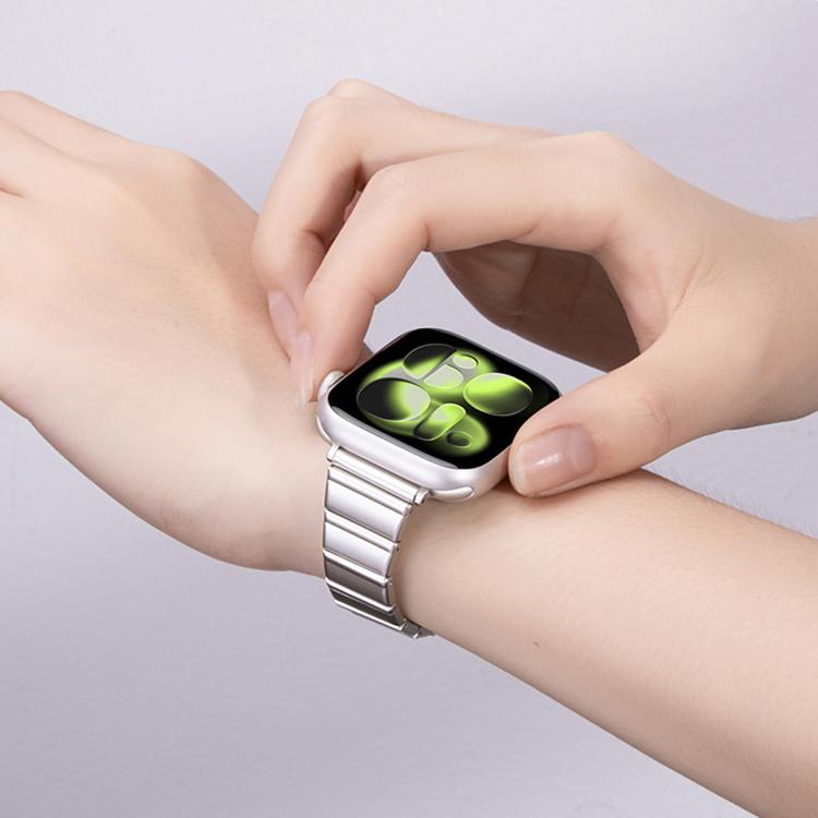 Eggplant Bamboo Slim Butterfly Folding Buckle Stainless Steel Watch Band, For Apple Watch 46mm / 49mm / 45mm / 44mm, For Apple Watch 42mm / 41mm / 40mm / 38mm