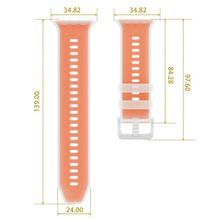 Transparent Jelly Two Color Silicone Watch Band, For Apple Watch 46mm / 49mm / 45mm / 44mm