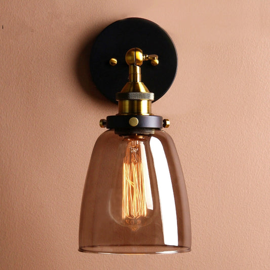 40W VintageGrey Glass Lampshade Sconce Modern Wall Lights Fixture Home Loft Decor Luminaire Bedroom Bathroom Lights
