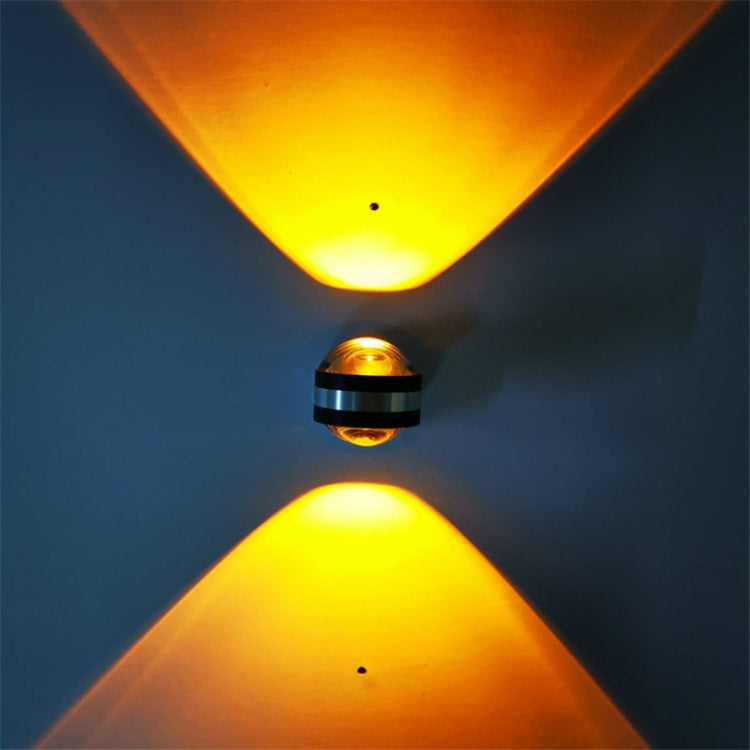 LED Up And Down Light Wall Light Double-Sided Crystal Aluminum Lights Upper Outlet, 2W (Red Light), 2W (Yellow Light), 2W (Blue Light), 2W (Green Light), 2W (Purple Light), 2W (Mixed Color Light), 6W (Red Light), 6W (Yellow Light), 6W (Blue Light)