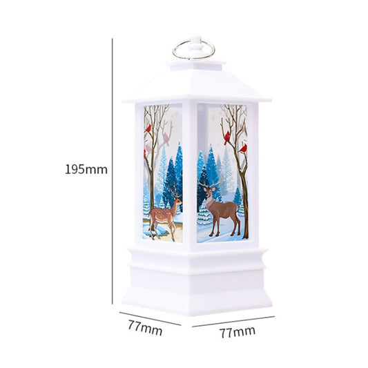 Christmas Flame Lantern Christmas Decoration LED Luminous Ornament Candlestick Lamp, White Elk, White Snowman, Red Santa, Bronze Snowman, Bronze Santa