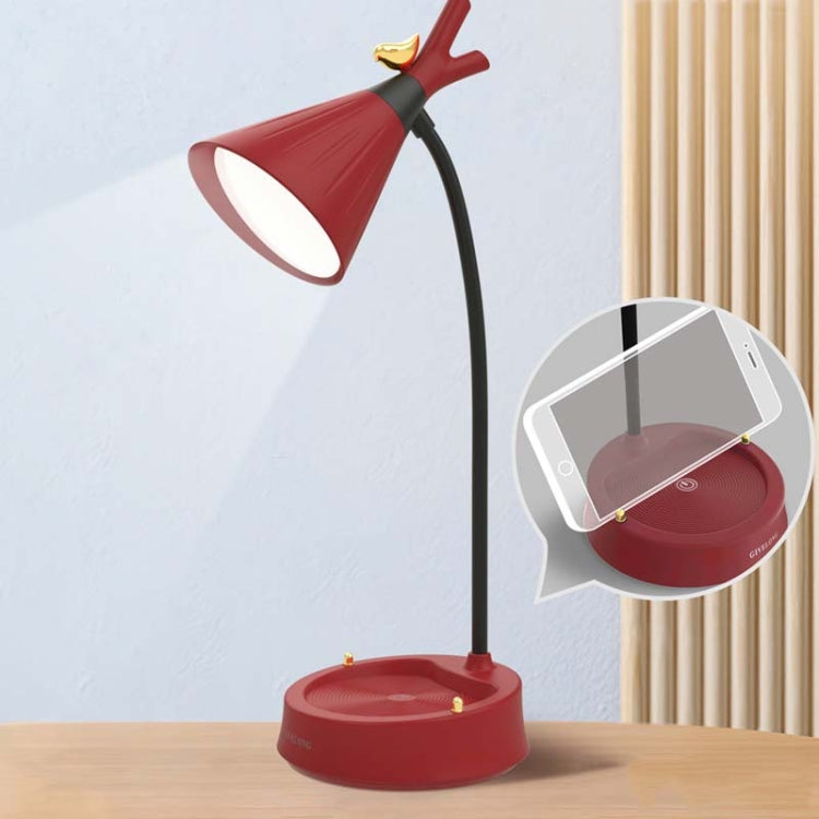 GIVELONG Forest Bird LED Touch Usb Table Lamp With Mobile Phone Holder Bedroom Bedside Night Light, GL361-1 Red, GL361-2 Yellow, GL361-3 Blue, GL361-4 Green, GL362-1 Pink, GL362-2 Yellow, GL362-3 Blue, GL362-4 Green, GL363-1 Red, GL363-2 Yellow