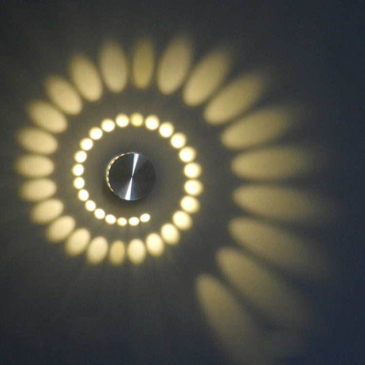 3W Modern Interior Creative Spiral Round Wall Lamp for Club, KTV, Corridor, Aisle, Background Wall Decoration Lamp, Recessed In, Wall Mounted