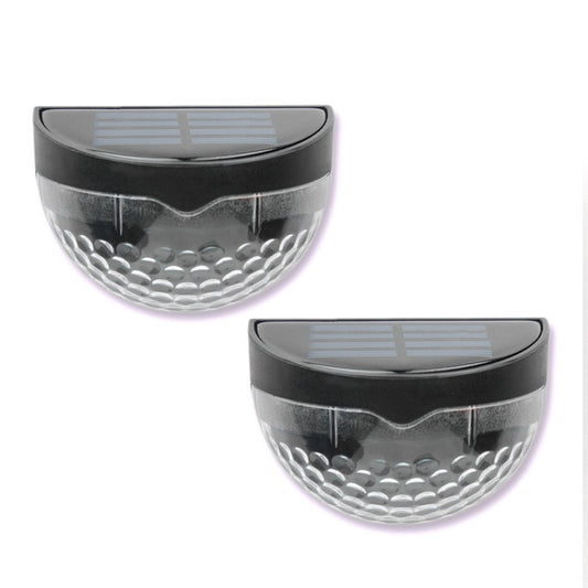 2 PCS LED Solar Wall Light Outdoor Semicircular Fence Garden Lawn Light