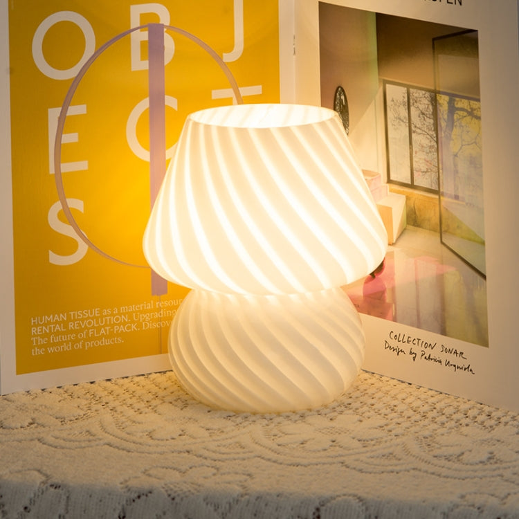 PJ-104 5W Mushroom Glass Bedroom Bedside Table Decoration Table Lamp, CN Plug, Specification:, Monochrome Warm Light, Tmall Elf Light Bulb