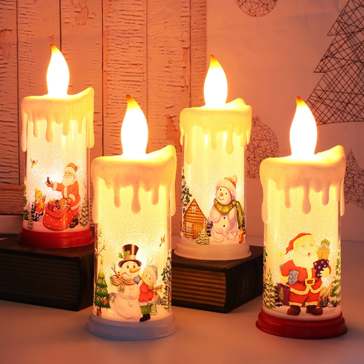 Christmas Decoration Night Light LED Simulation Flame Candle Light, A-Santa Claus, A-Snowman, B-Santa Claus, B-Snowman