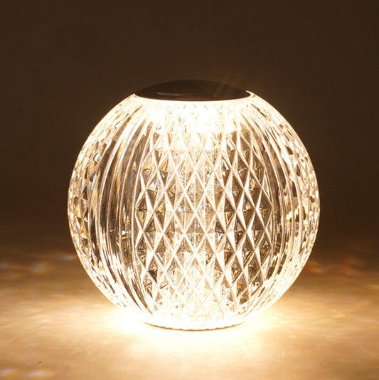 Crystal Ball Small Table Lamp USB Acrylic Night Light, MT2 80 x 80mm, MT1 110 x 110mm