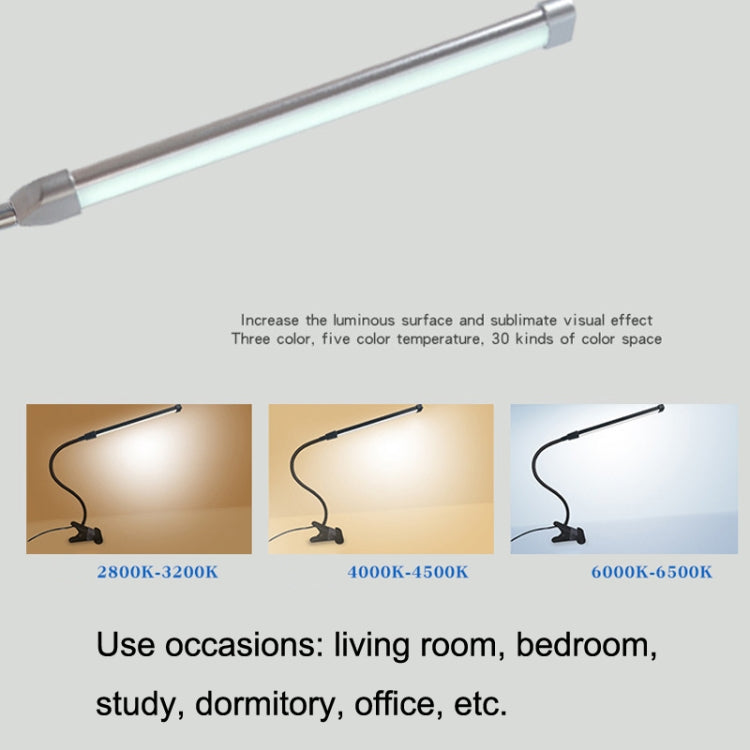USB Clip Lamp Student Eye Protection LED Dimmable Desk Light, Purple, Gold, Black, Silver