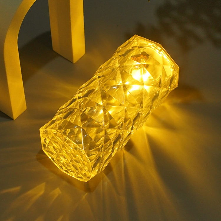 2 PCS SF-001A 1.5V Rose Ambient Light Bedside Crystal LED Desk Lamp, 2 PCS Yellow Light Without Humidifier, 2 PCS White Light Without Humidifier