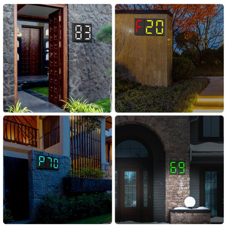 N766B DIY Solar Number Doorplate Lamp Outdoor Waterproof Wall Lights, N766B (Colorful Light Model), N766B (White Light/Warm Light)
