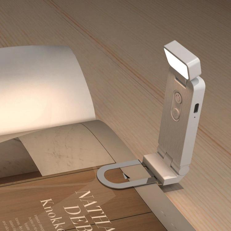 Mini USB Portable Bookmark Lamp Clip-on LED Eye-protection Desk Lamp, 200mAh Black, 200mAh White