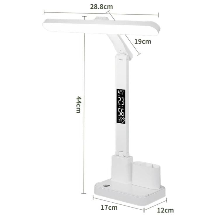 Xiajule Portable LED Desk Lamp With Time Display & Pen Holder, Dimmable Eye-Caring Lamp For Reading Homework, 1500mAh, 1800mAh