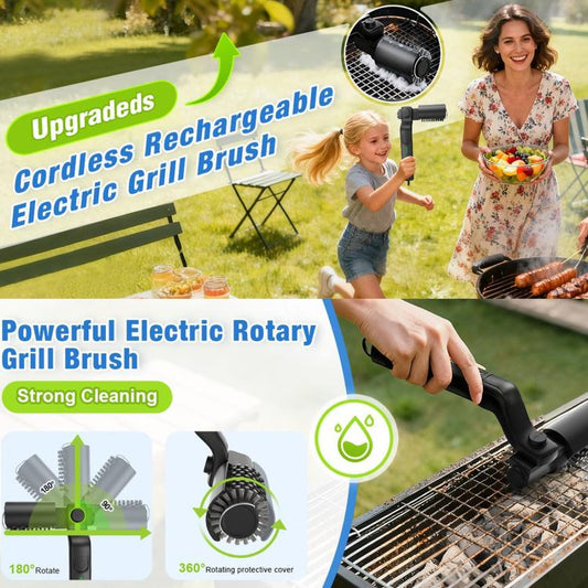 LZ-8057 Electric Grill Cleaning Brush Cordless Variable Speed Rotating Multi-Purpose Cleaner Brush, LZ-8057