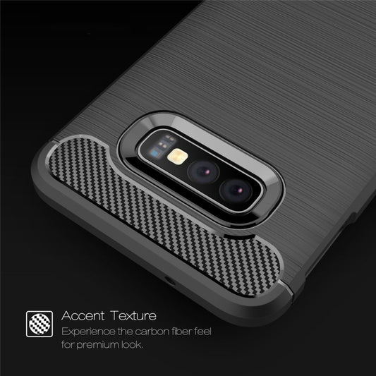 Brushed Texture Carbon Fiber TPU Case for Galaxy S10e, For Galaxy S10e (Black), For Galaxy S10e, For Samsung Galaxy S10e, Galaxy S10e (Brushed Texture)