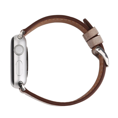 For Apple Watch Ultra 49mm&Watch Ultra 2 49mm / Series 10 46mm / 9&8&7 45mm / SE 3&SE 2&6&SE&5&4 44mm / 3&2&1 42mm Fresh Style Genuine Leather Watch Band, 42mm