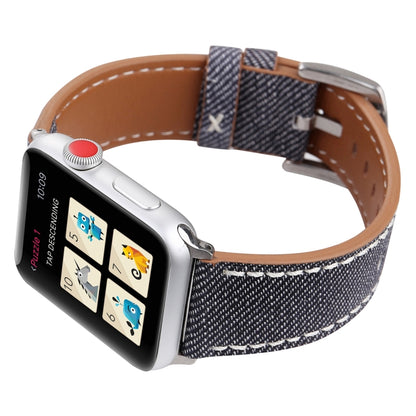 For Apple Watch Series 10 42mm / 9&8&7 41mm / SE 3&SE 2&6&SE&5&4 40mm / 3&2&1 38mm Simple Fashion Genuine Leather Cowboy Pattern Watch Band, 38mm
