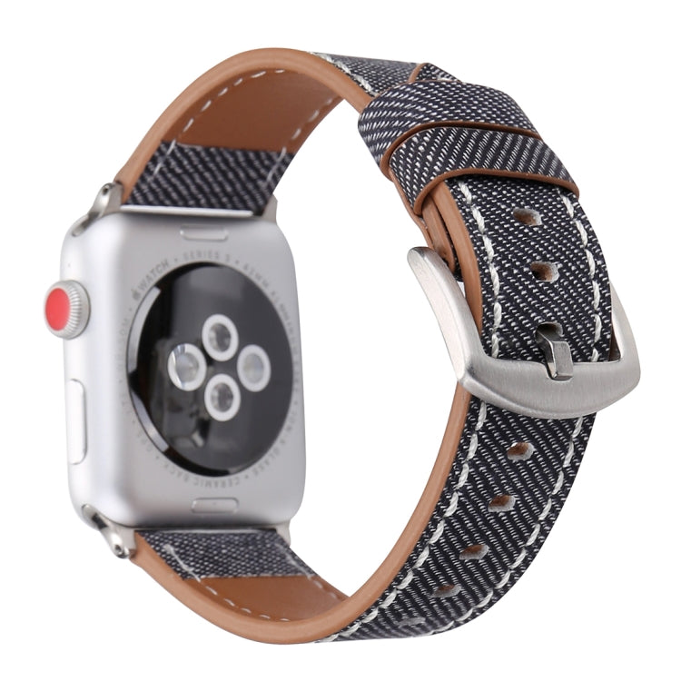 For Apple Watch Series 10 42mm / 9&8&7 41mm / SE 3&SE 2&6&SE&5&4 40mm / 3&2&1 38mm Simple Fashion Genuine Leather Cowboy Pattern Watch Band, 38mm