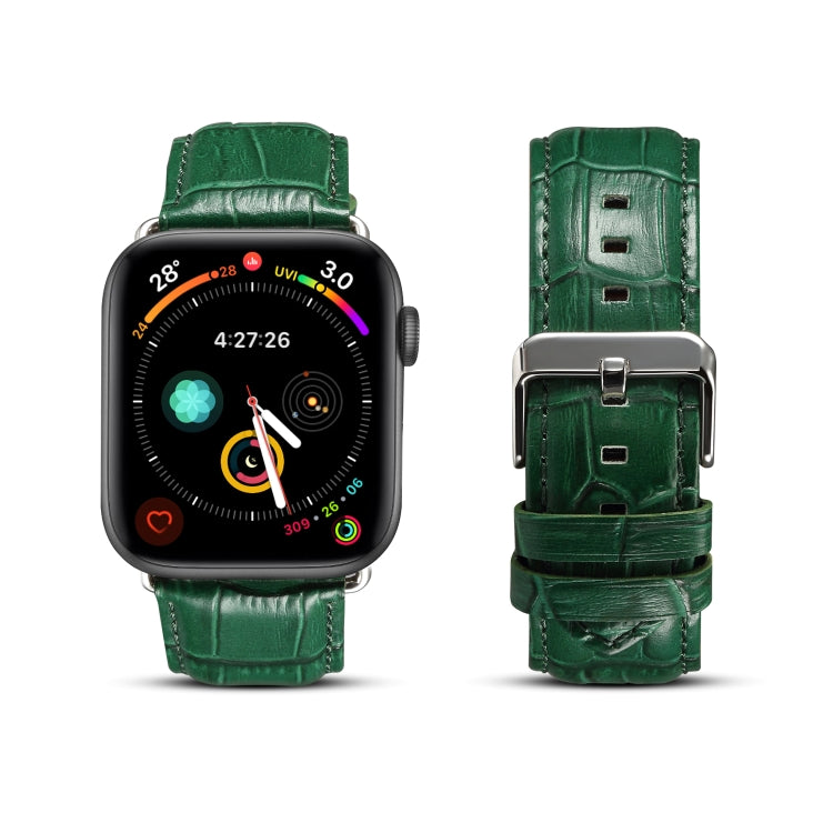 Denior Crocodile Grain Watch Cowhide Leather Watch Band for Apple Watch Series 10 42mm / 9&8&7 41mm / SE 3&SE 2&6&SE&5&4 40mm / 3&2&1 38mm