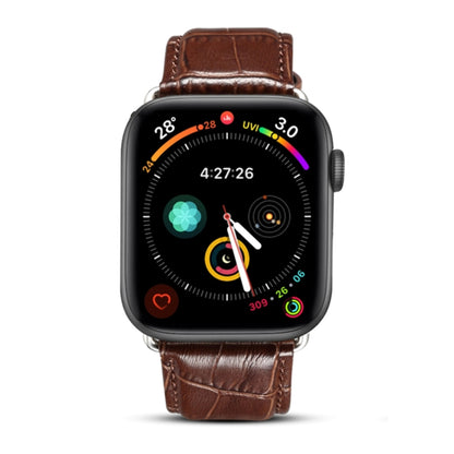 Denior Crocodile Grain Watch Cowhide Leather Watch Band for Apple Watch Series 10 42mm / 9&8&7 41mm / SE 3&SE 2&6&SE&5&4 40mm / 3&2&1 38mm