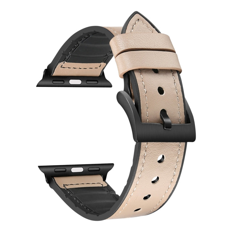 Solid Color TPU + Stainless Steel Watch Band for Apple Watch Series 7 45mm / 6 & SE & 5 & 4 44mm / 3 & 2 & 1 42mm, 44mm