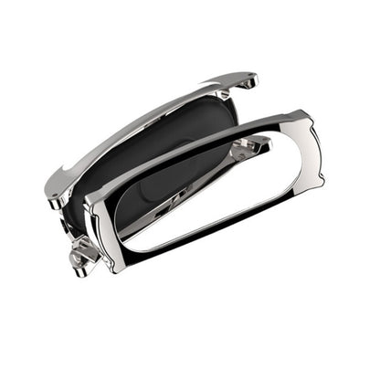 Mijobs Screwless Magnetic Case Top-grain Leather Watch Band for Xiaomi Mi Band 5 & 6, Host not Included