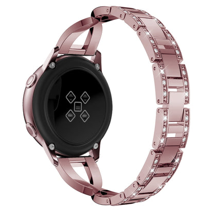 X-shaped Diamond Stainless Steel Wrist Strap WatchBand for Galaxy Watch Active 20mm
