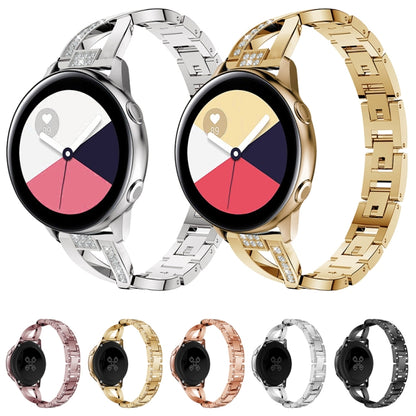 X-shaped Diamond Stainless Steel Wrist Strap WatchBand for Galaxy Watch Active 20mm