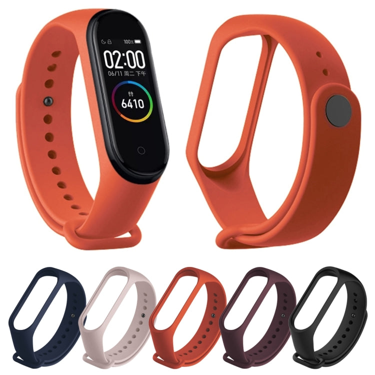 Pure Color Soft TPU  Watch Bands for Xiaomi Mi Band 4, Host Not Included, Pink, Dark Blue, Wine Red, Black, Orange