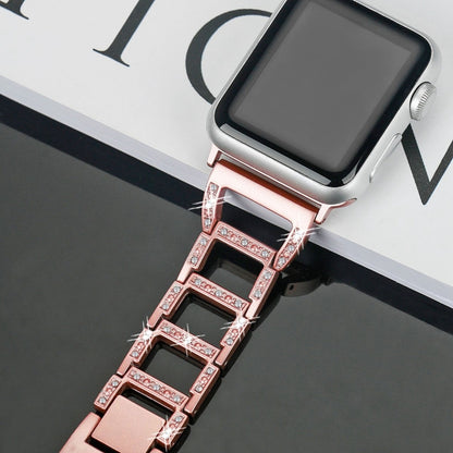 Colorful Diamond Stainless Steel Watch Band for Apple Watch Series 10 42mm / 9&8&7 41mm / SE 3&SE 2&6&SE&5&4 40mm / 3&2&1 38mm