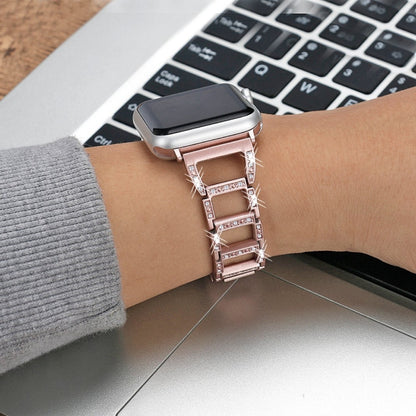 Colorful Diamond Stainless Steel Watch Band for Apple Watch Series 10 42mm / 9&8&7 41mm / SE 3&SE 2&6&SE&5&4 40mm / 3&2&1 38mm