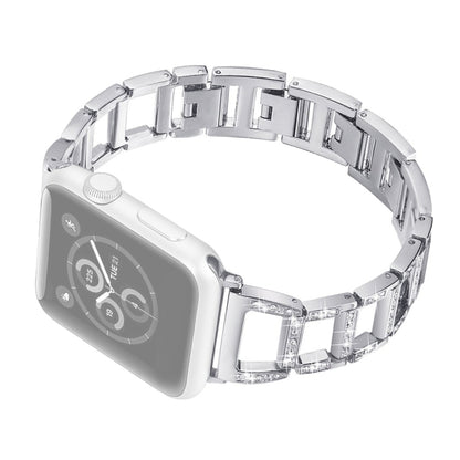 Colorful Diamond Stainless Steel Watch Band for Apple Watch Series 10 42mm / 9&8&7 41mm / SE 3&SE 2&6&SE&5&4 40mm / 3&2&1 38mm