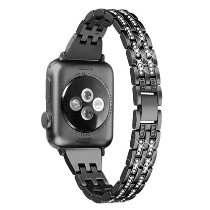 Colorful Diamond Stainless Steel Watch Band for Apple Watch Series 7 41mm / 6 & SE & 5 & 4 40mm / 3 & 2 & 1 38mm