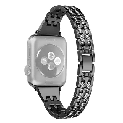 Colorful Diamond Stainless Steel Watch Band for Apple Watch Series 7 41mm / 6 & SE & 5 & 4 40mm / 3 & 2 & 1 38mm