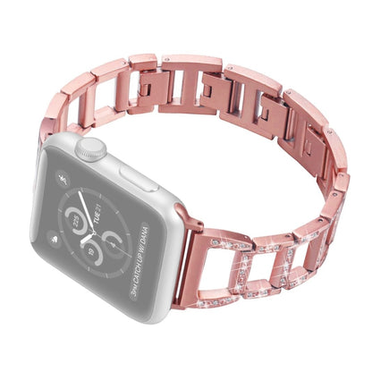 Colorful Diamond Stainless Steel Watch Band for Apple Watch Ultra 49mm&Watch Ultra 2 49mm / Series 10 46mm / 9&8&7 45mm / SE 3&SE 2&6&SE&5&4 44mm / 3&2&1 42mm