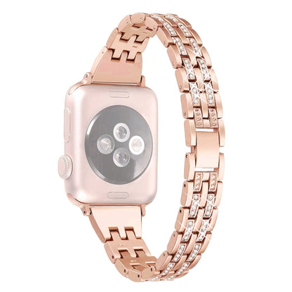 Colorful Diamond Stainless Steel Watch Band for Apple Watch Series 7 45mm / 6 & SE & 5 & 4 44mm / 3 & 2 & 1 42mm
