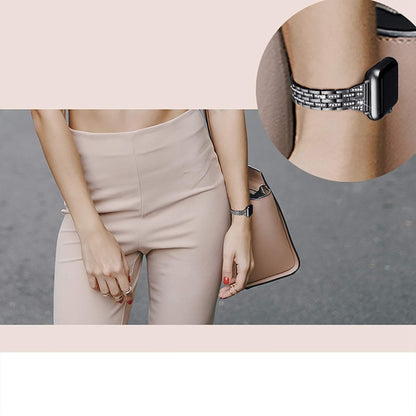 Colorful Diamond Stainless Steel Watch Band for Apple Watch Series 7 45mm / 6 & SE & 5 & 4 44mm / 3 & 2 & 1 42mm