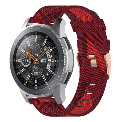 22mm Stripe Weave Nylon Wrist Strap Watch Band for Galaxy Watch 46mm / Gear S3