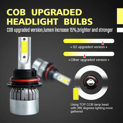 2pcs 9007 18W 1800LM 6000K Waterproof IP68 Car Auto LED Headlight with 2 COB LED Lamps, DC 9-36V, 9007