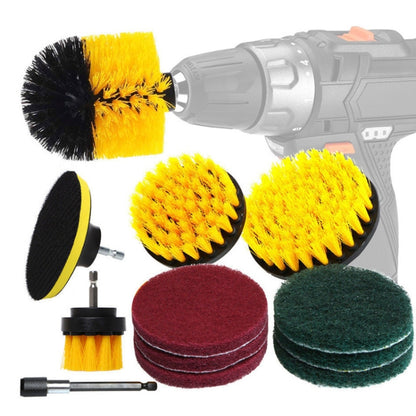 12 in 1 Floor Wall Window Glass Cleaning Descaling Electric Drill Brush Head Set, Random Color Delivery, 12 in 1, Random Color Delivery