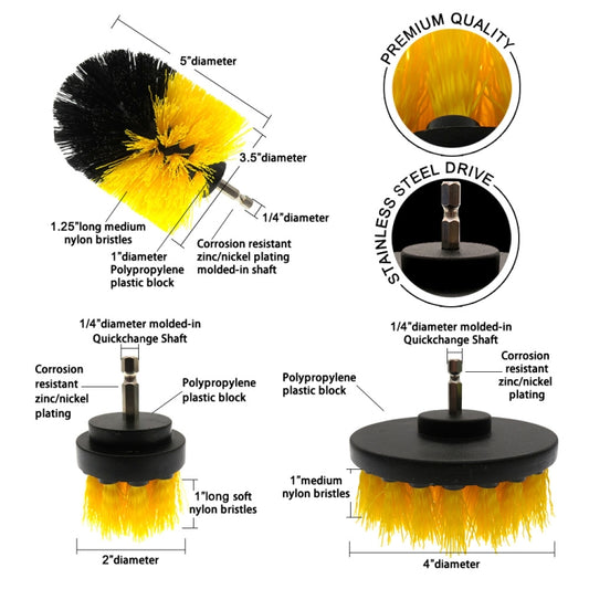 12 in 1 4 inch Sponge Scouring Pad Floor Wall Window Glass Cleaning Descaling Electric Drill Brush Head Set, 12 in 1