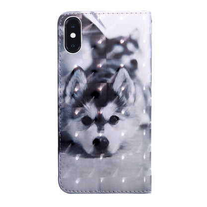 3D Painting Pattern Coloured Drawing Horizontal Flip TPU + PU Leather Case with Holder & Card Slots & Wallet, For iPhone XS Max, For iPhone X / XS, For iPhone XR