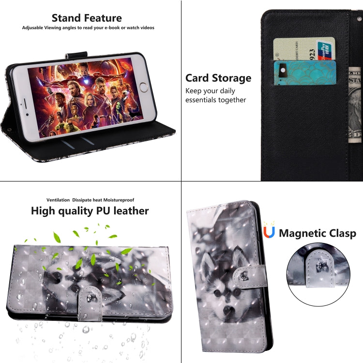 3D Painting Pattern Coloured Drawing Horizontal Flip TPU + PU Leather Case with Holder & Card Slots & Wallet, For Huawei Honor 10 Lite, For Huawei  P30 Pro, For Galaxy J8 2018, For Galaxy S10